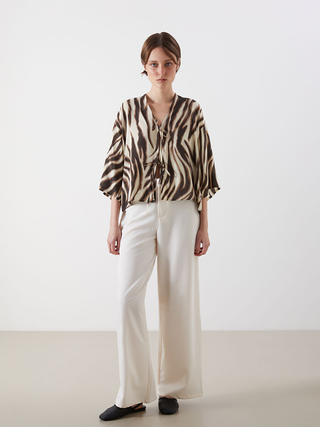 LCW Vision Woman BROWN Kimono -S5QM11Z8-LQY