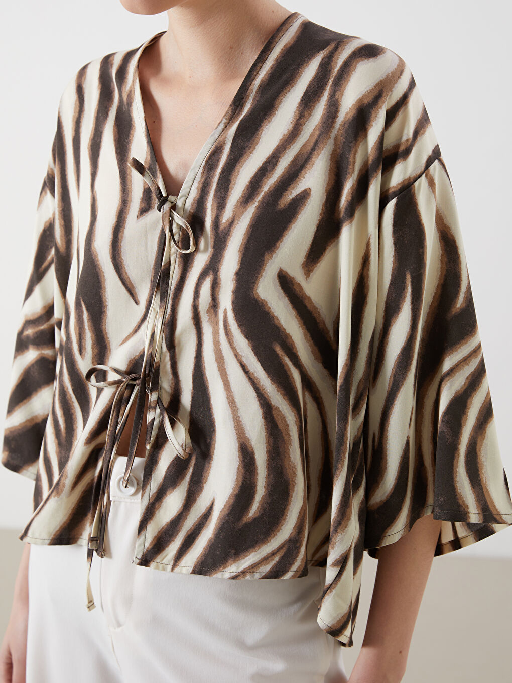 LCW Vision Woman BROWN Kimono -S5QM11Z8-LQY