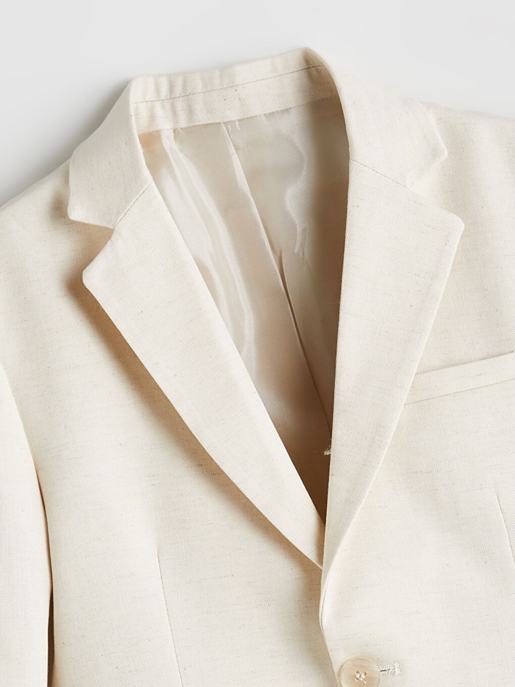 Bej Keten Karışımlı Erkek Çocuk Takım Elbise-2