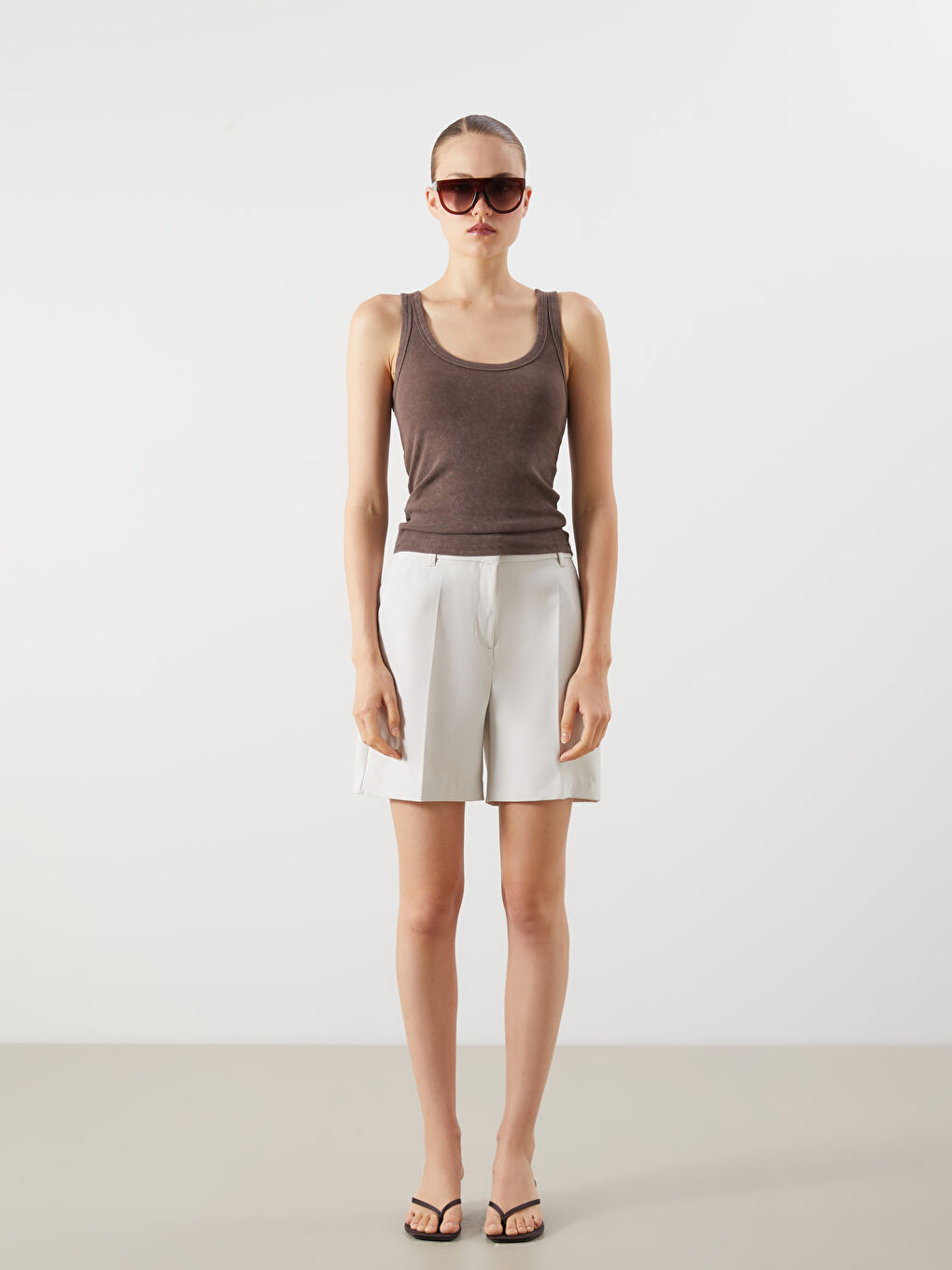 LCW Vision U Neck Textured Women's Tank Top -S5QM31Z8-R3C