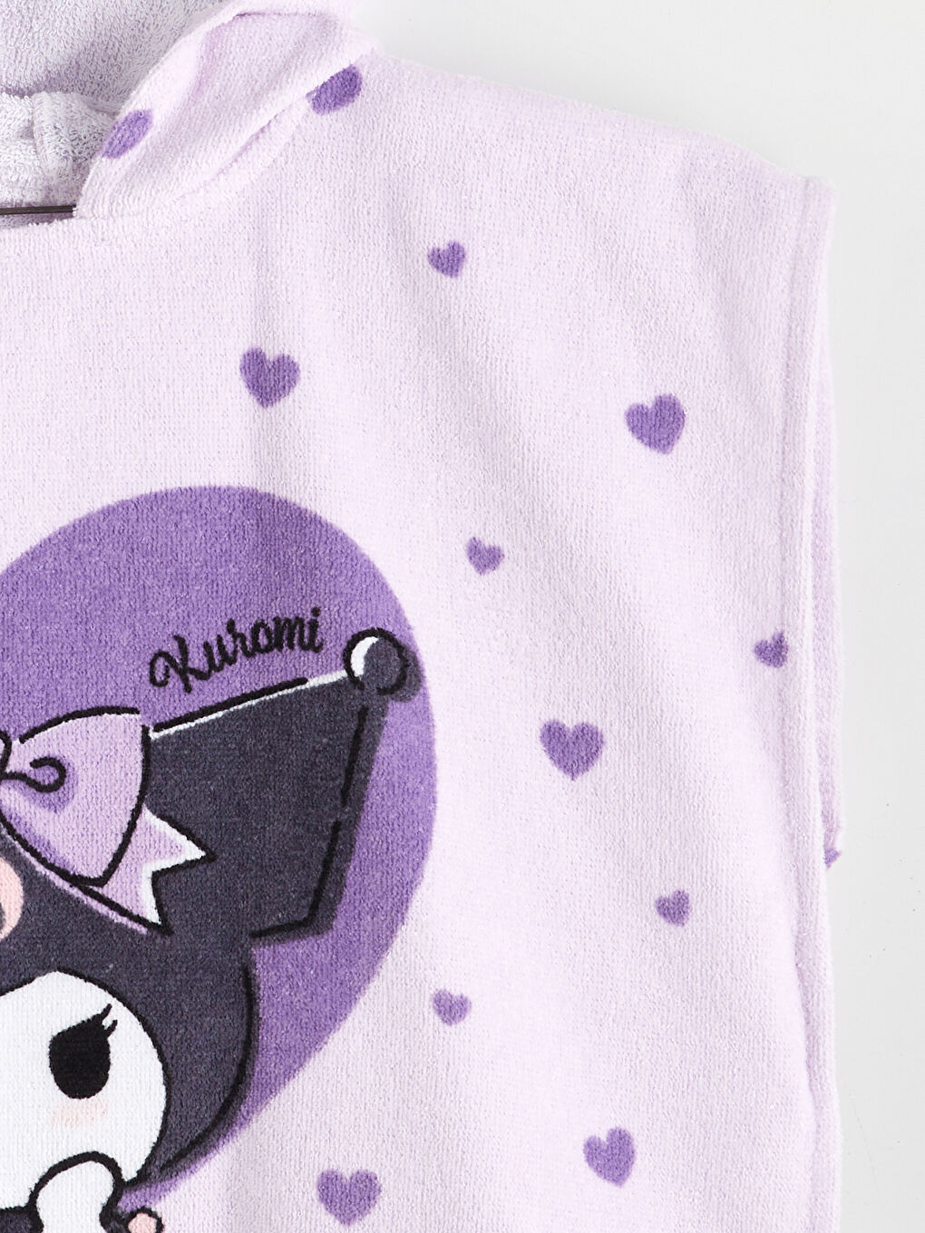 Lila Kuromi Baskılı Kız Bebek Plaj Havlusu-1