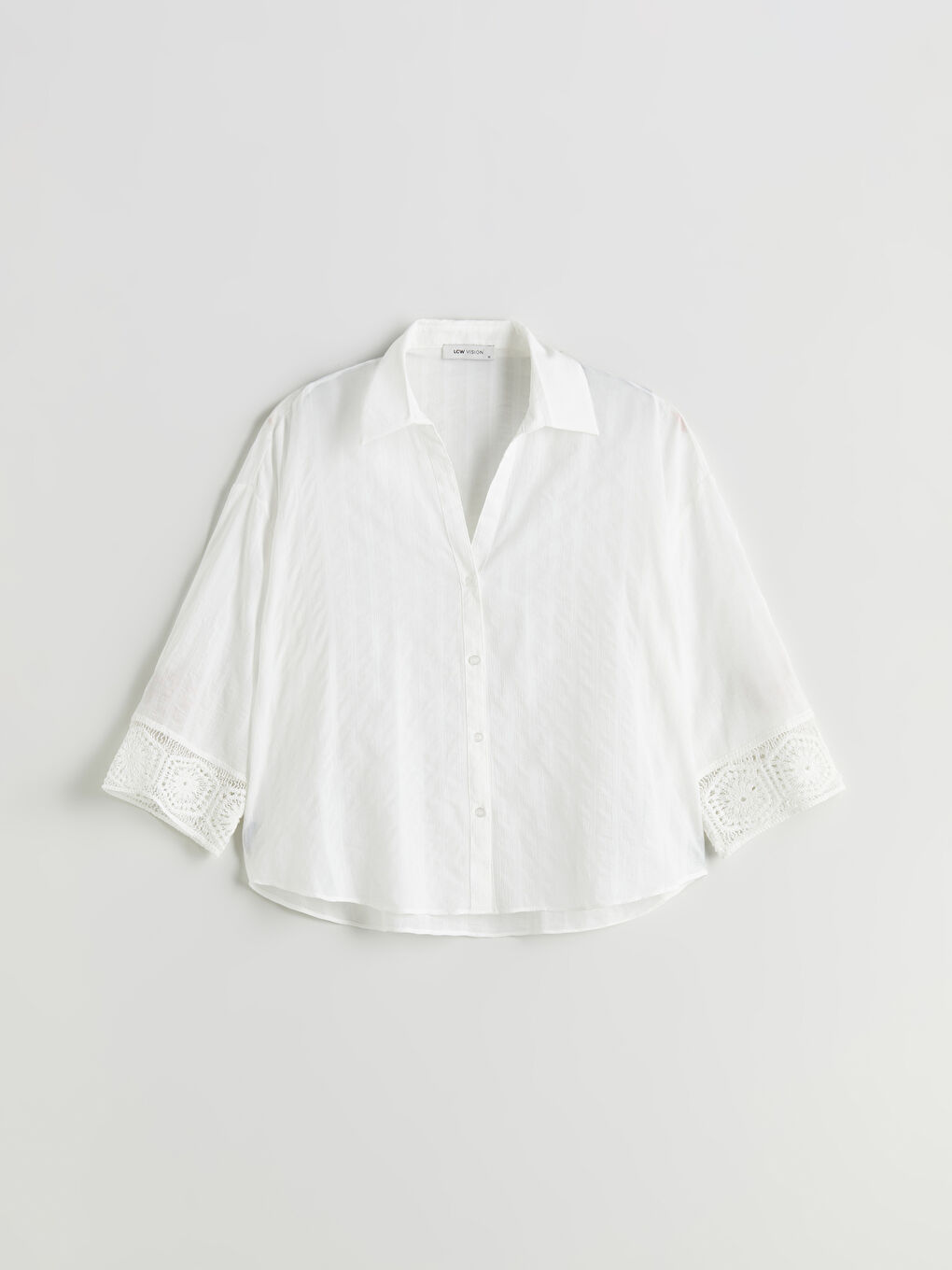 Crochet Detailed Oversize Women's Shirt -S5QM65Z8-R9J
