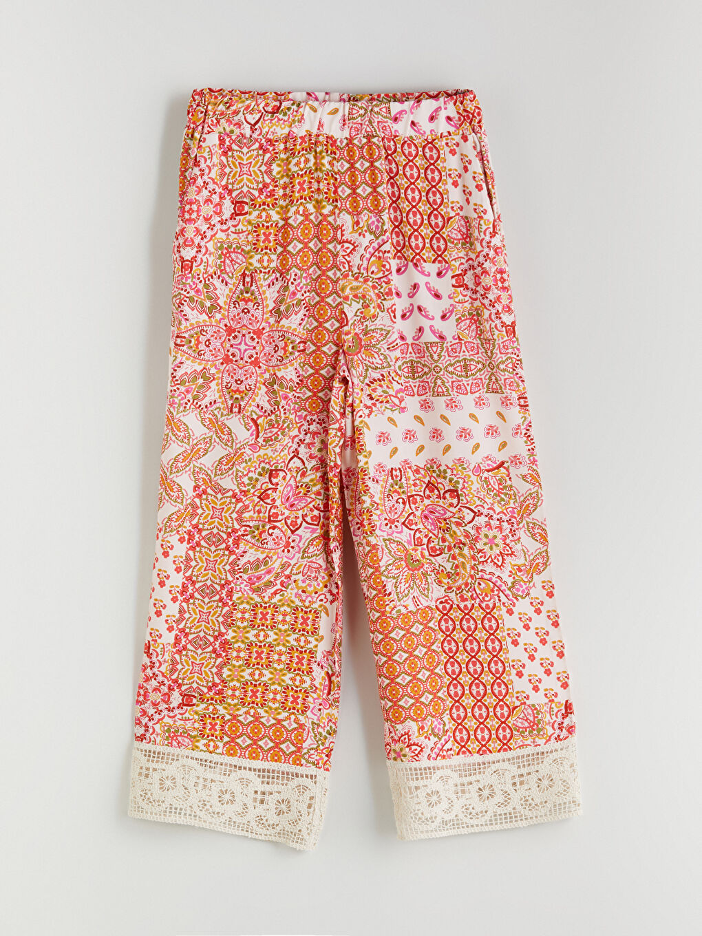 LC Waikiki Pantalone sa elastičnim strukom i detaljima od čipke za žene -S5QM66Z8-LT9