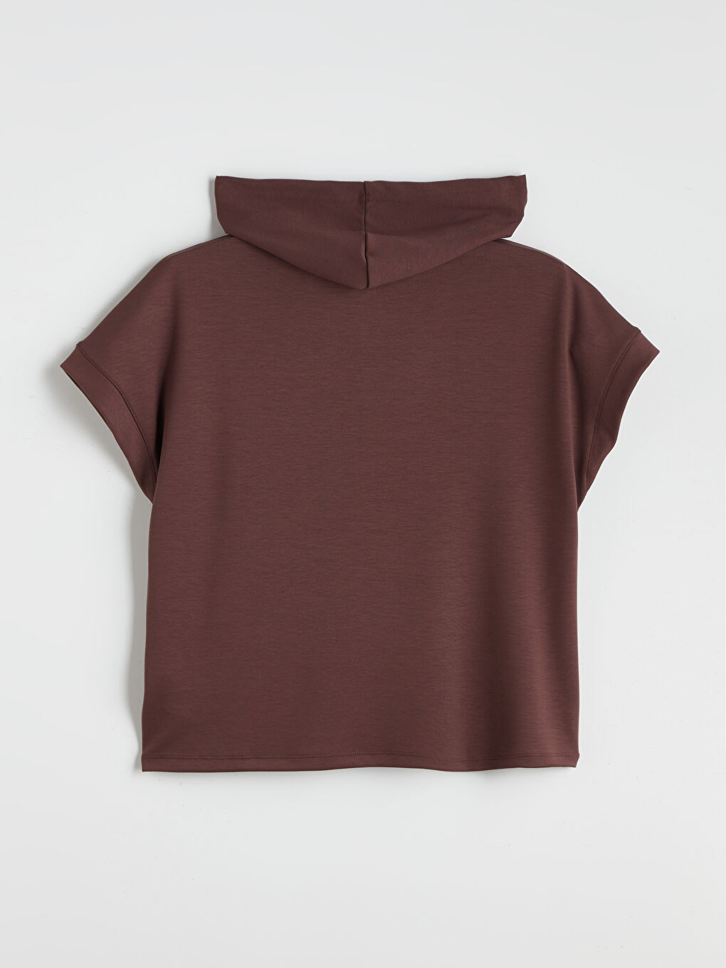 Kahverengi Fermuarlı Yaka Kadın Hoodie-5