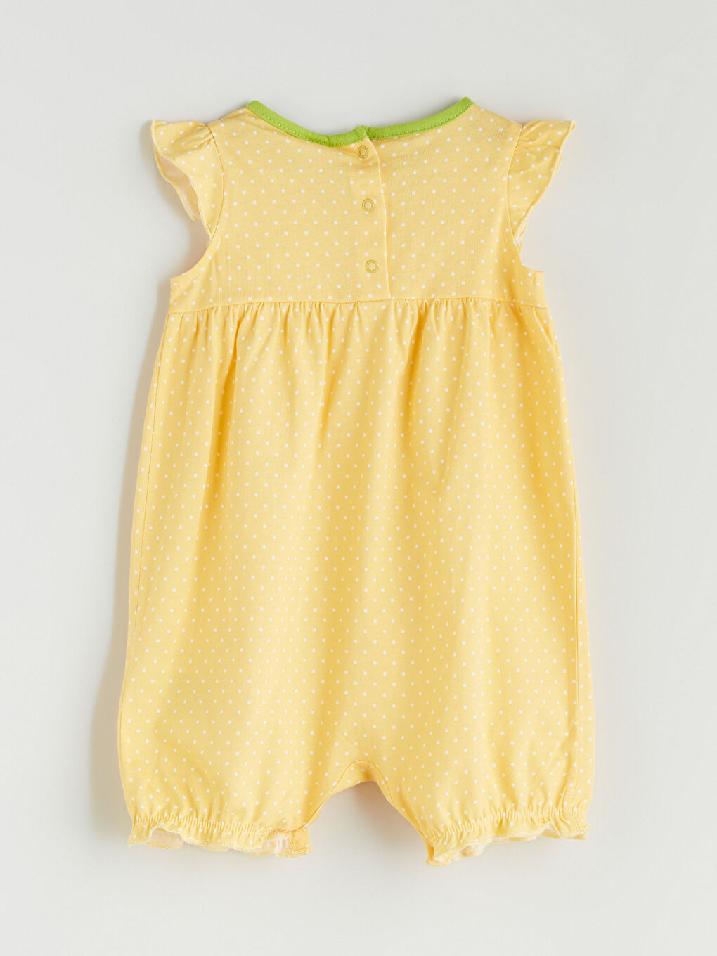 Sarı Nakışlı Kız Bebek Tulum ve Şapka-3