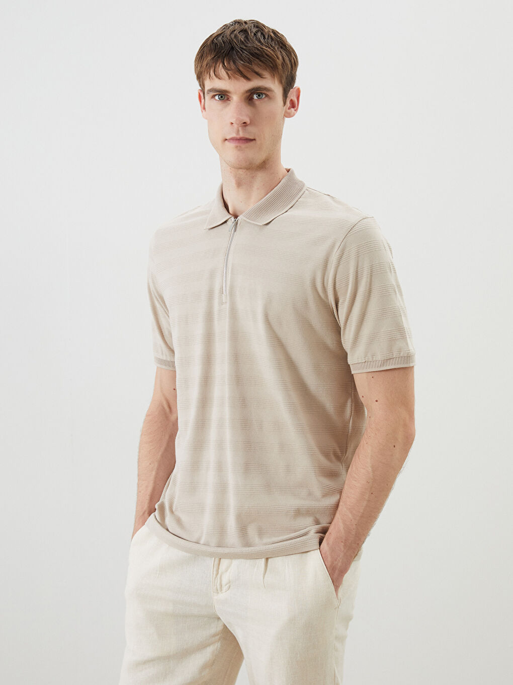 تي شيرت رجالي بياقة بولو مخطط