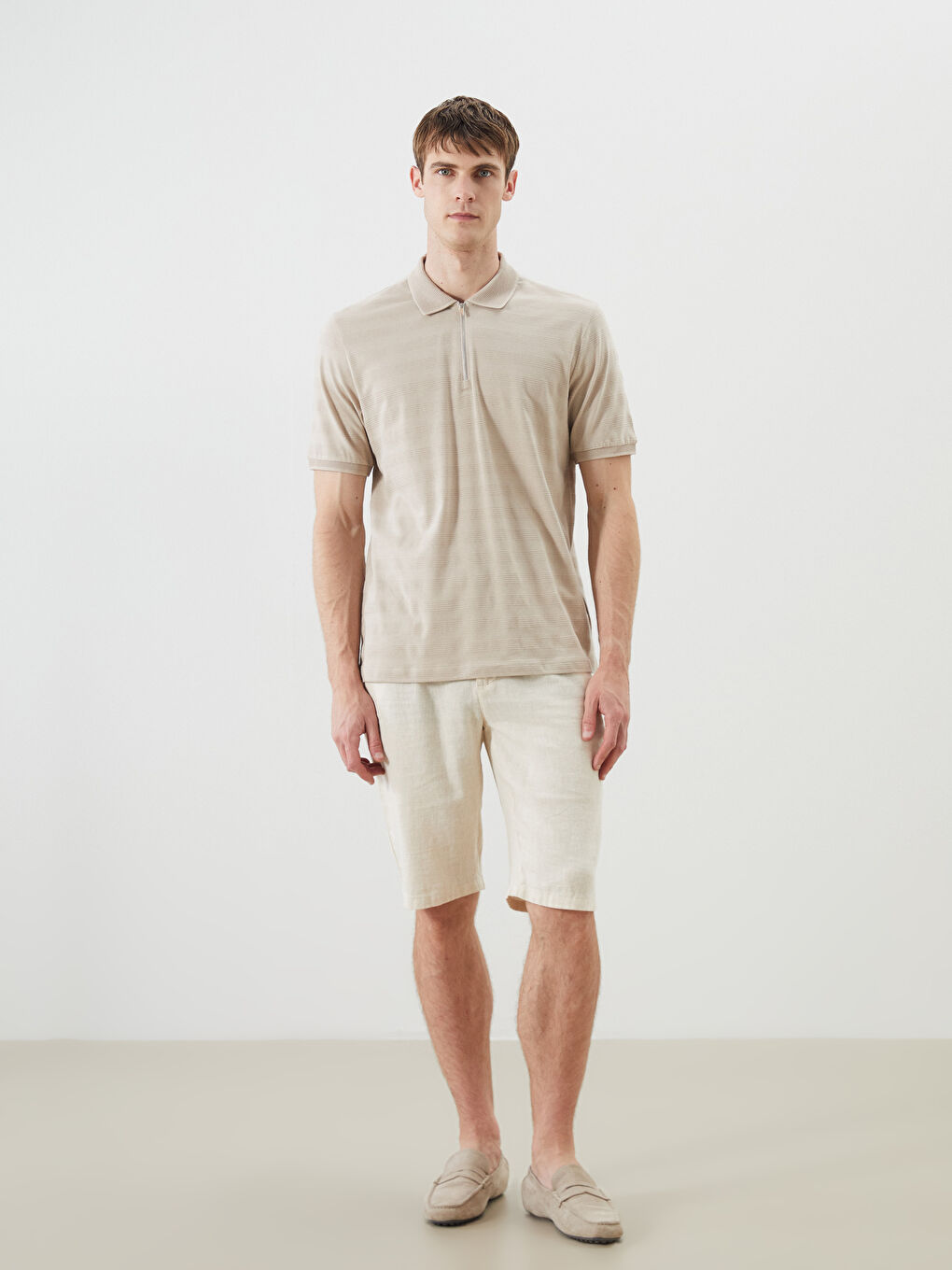 تي شيرت رجالي بياقة بولو مخطط-1