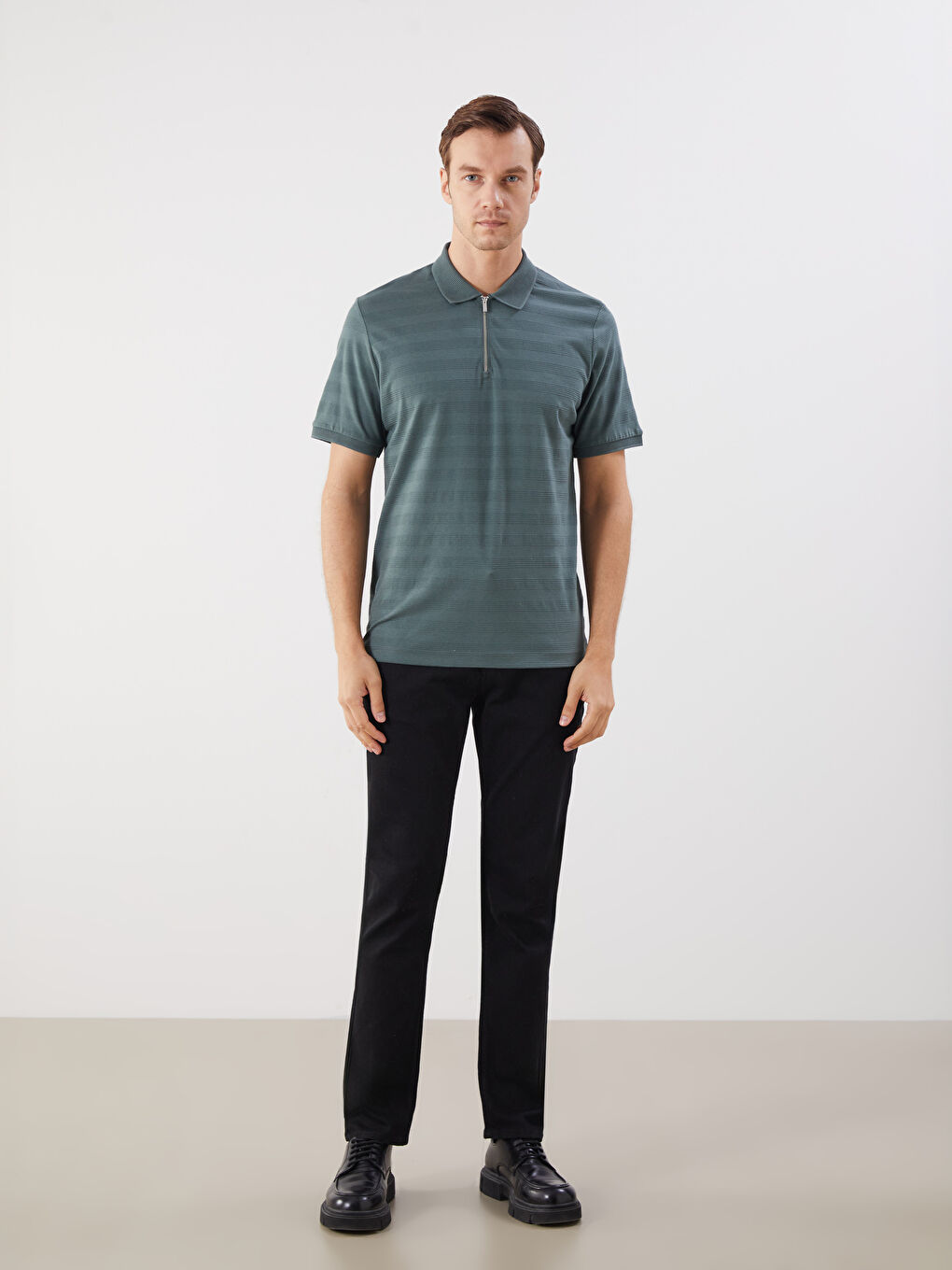 Polo Neck Striped Men's T-Shirt -S5QM94Z8-ZCD