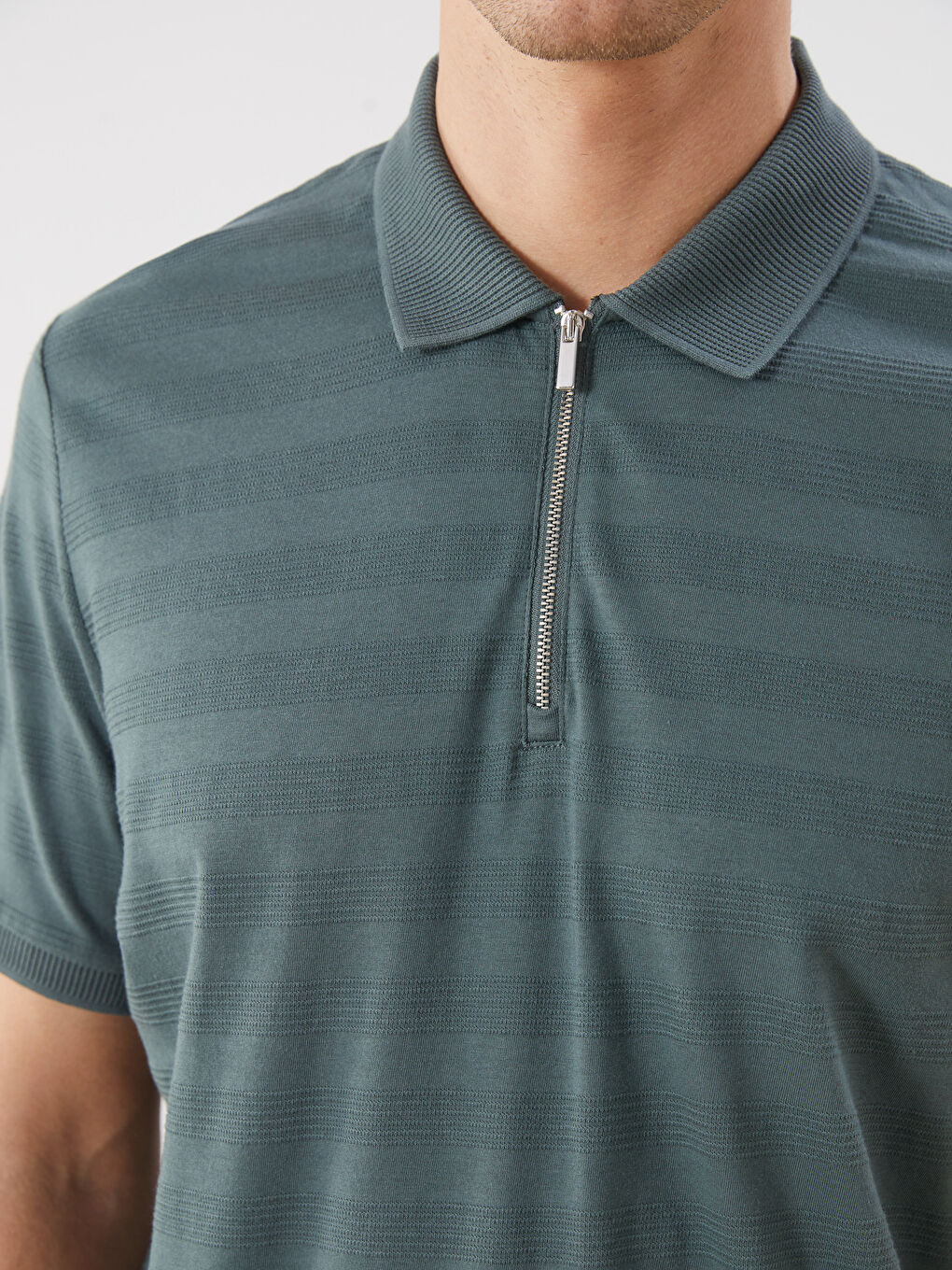 Polo Neck Striped Men's T-Shirt -S5QM94Z8-ZCD