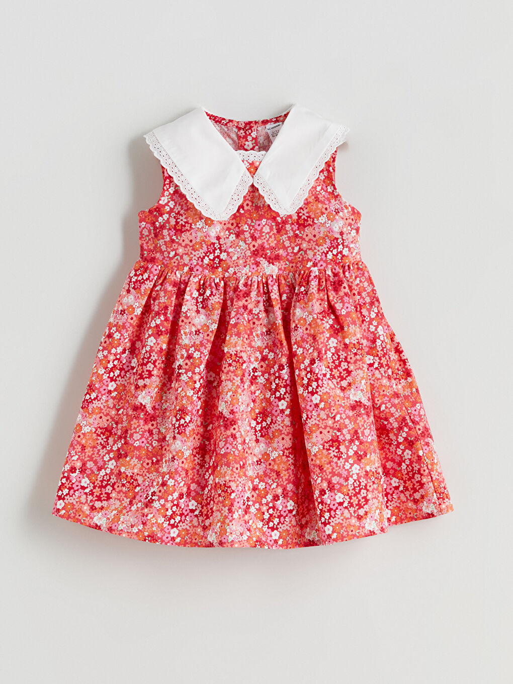 LCW Kids Peter Pan Collar Floral Girls' Dress -S5QM98Z1-LTQ