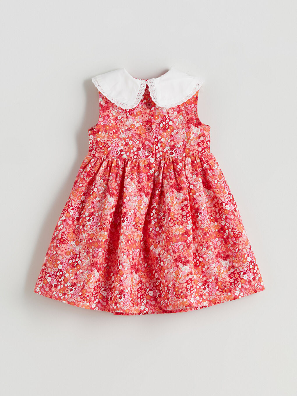 LCW Kids Peter Pan Collar Floral Girls' Dress -S5QM98Z1-LTQ