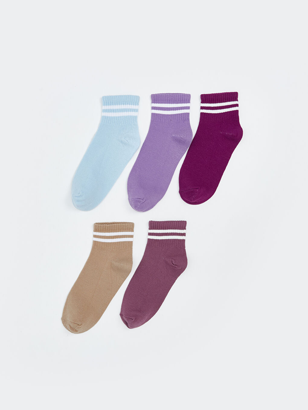 Striped Women's Ankle Socks 5 Pack -S5QN39Z8-M0T