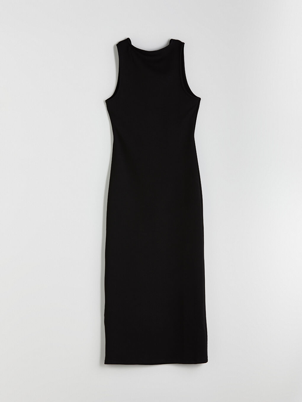 Siyah Bisiklet Yaka Bodycon Elbise-4