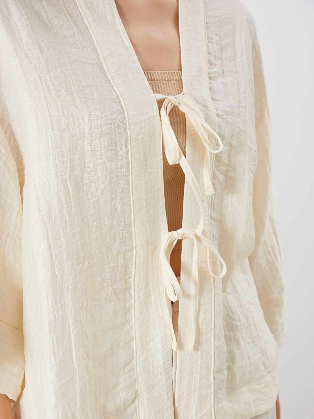 LCW Vision Shawl Collar Oversize Women's Kimono -S5QN80Z8-R9J