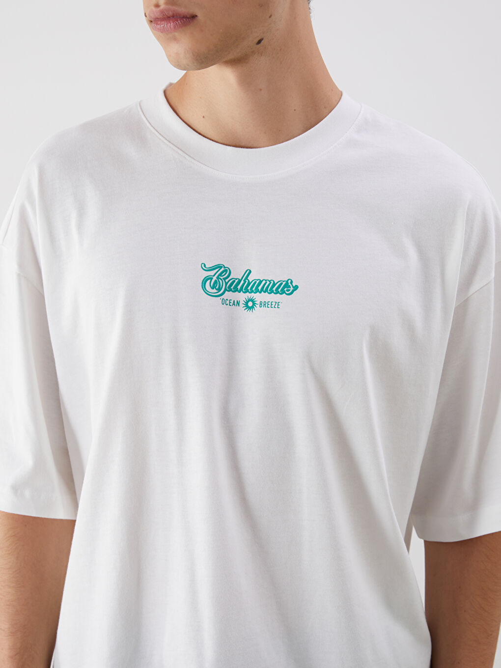 Crew Neck Printed Jersey Men's T-Shirt -S5QN82Z8-R9J