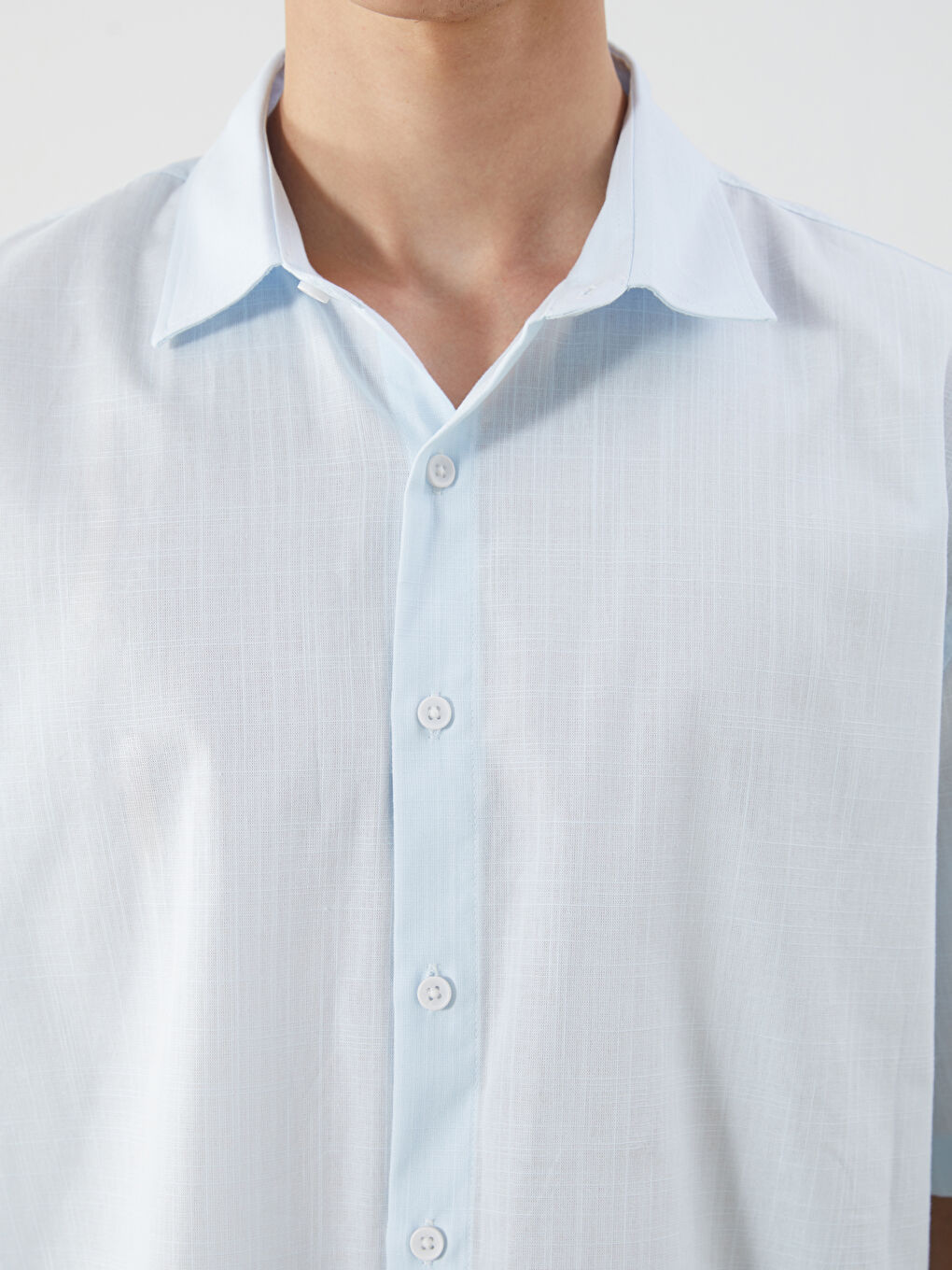XSIDE Comfortable Fit Short Sleeved Poplin Men's Shirt -S5QN86Z8-QVX