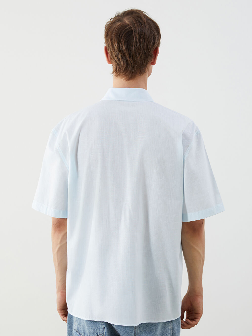 XSIDE Comfortable Fit Short Sleeved Poplin Men's Shirt -S5QN86Z8-QVX
