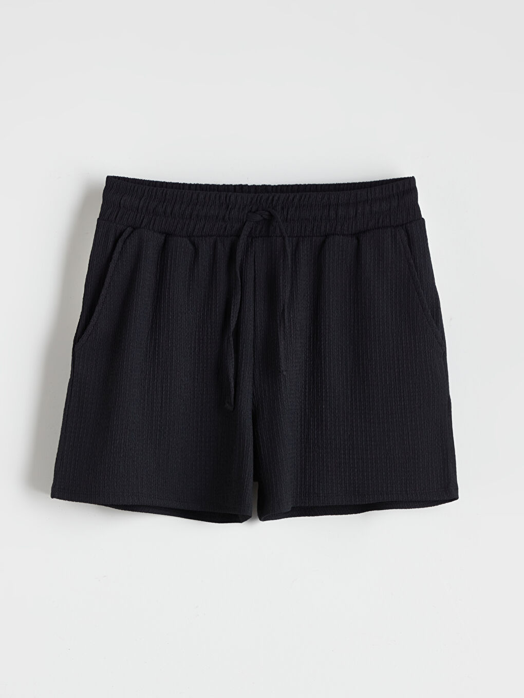 Elasticated Waist Textured Women's Shorts -S5QO24Z8-CVL