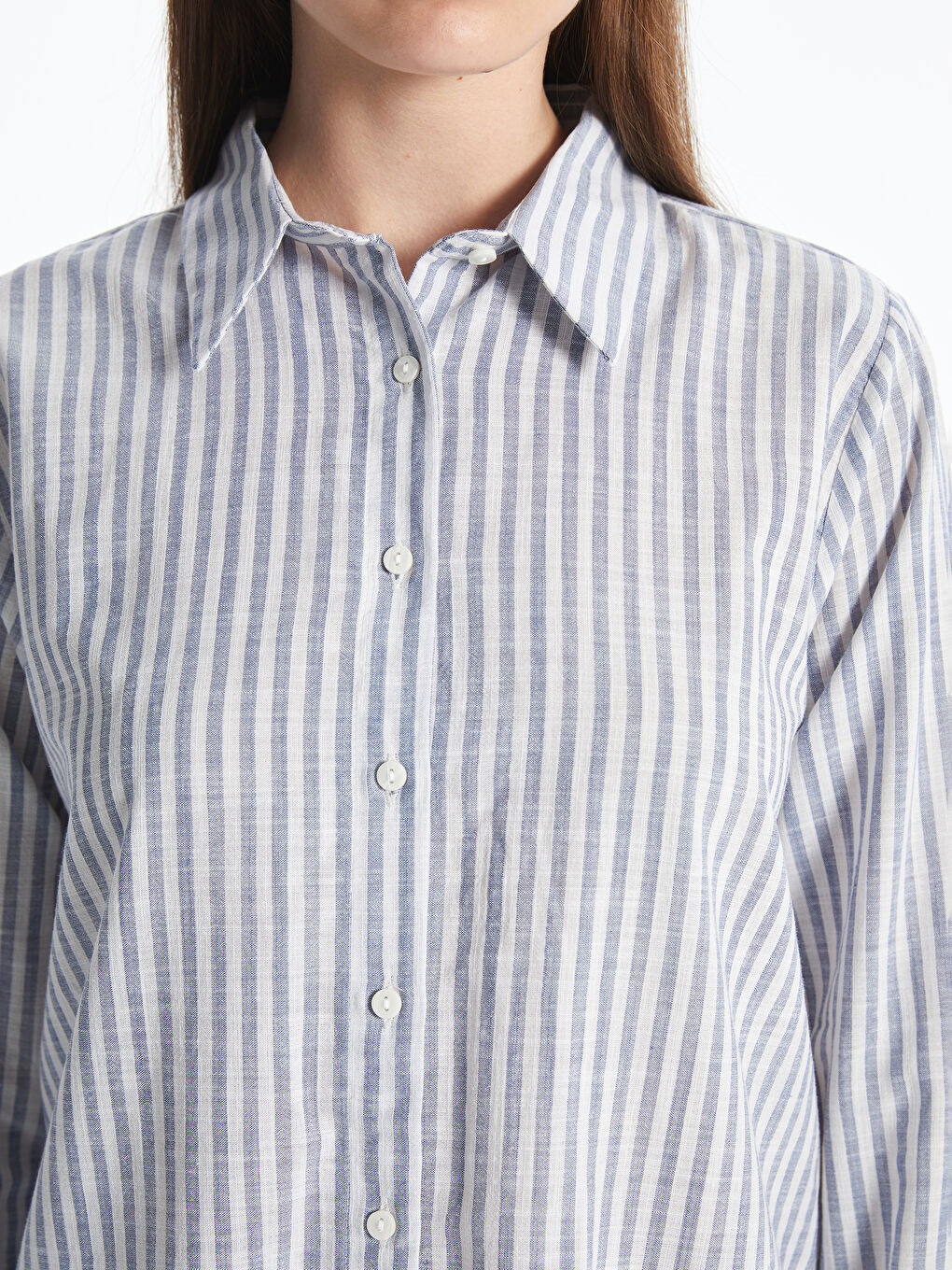 LCWAIKIKI Classic Striped Women's Shirt Tunic -S5QO89Z8-LGB