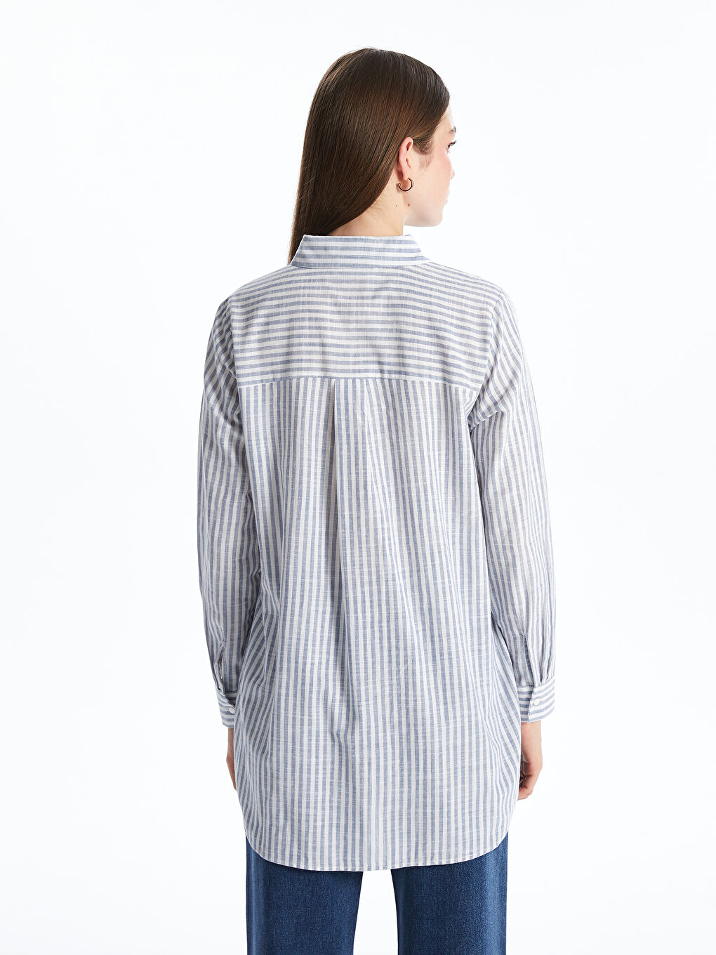 LCWAIKIKI Classic Striped Women's Shirt Tunic -S5QO89Z8-LGB
