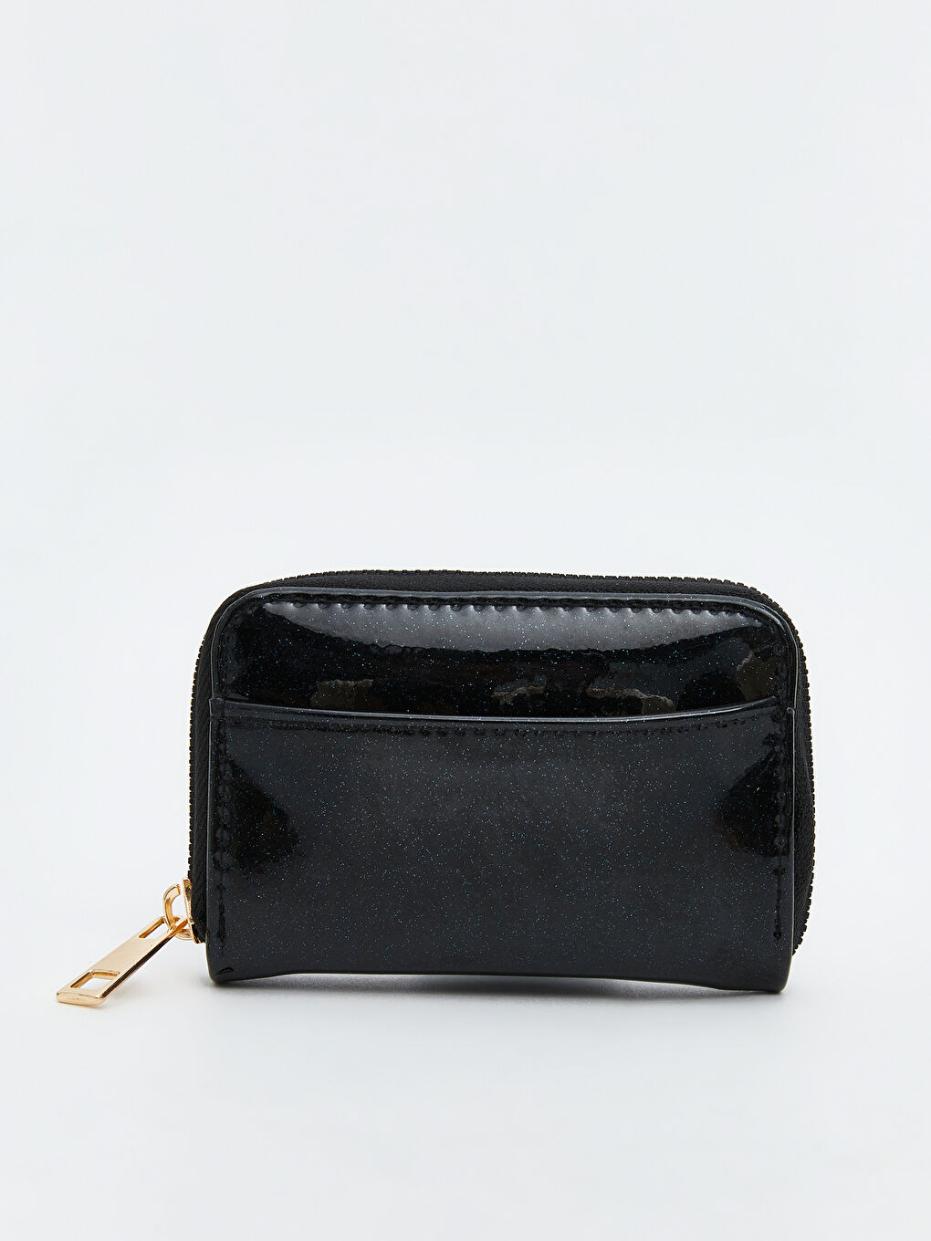 Siyah Simli Deri Görünümlü Kadın Cüzdan