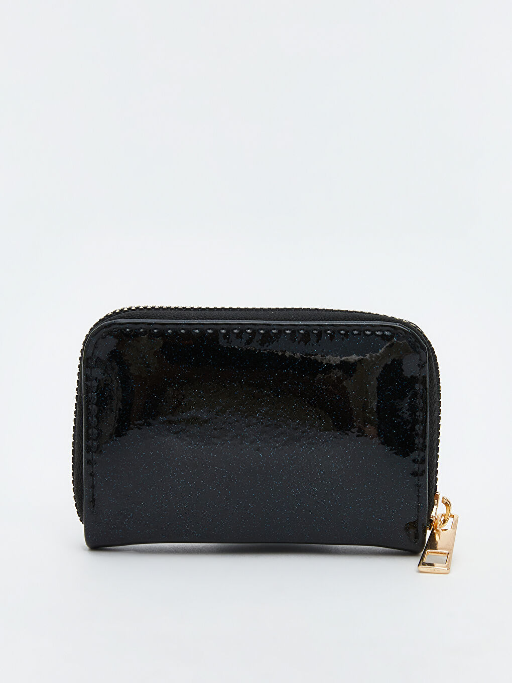 Siyah Simli Deri Görünümlü Kadın Cüzdan-1