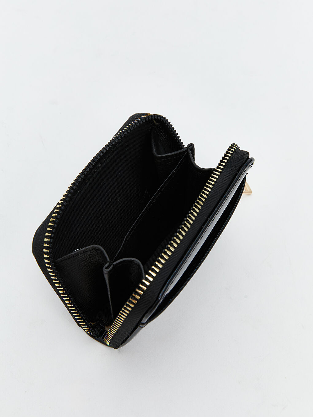 Siyah Simli Deri Görünümlü Kadın Cüzdan-2