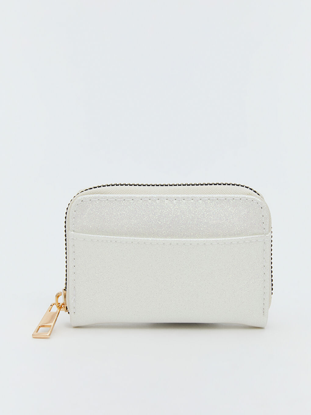 Beyaz Simli Deri Görünümlü Kadın Cüzdan