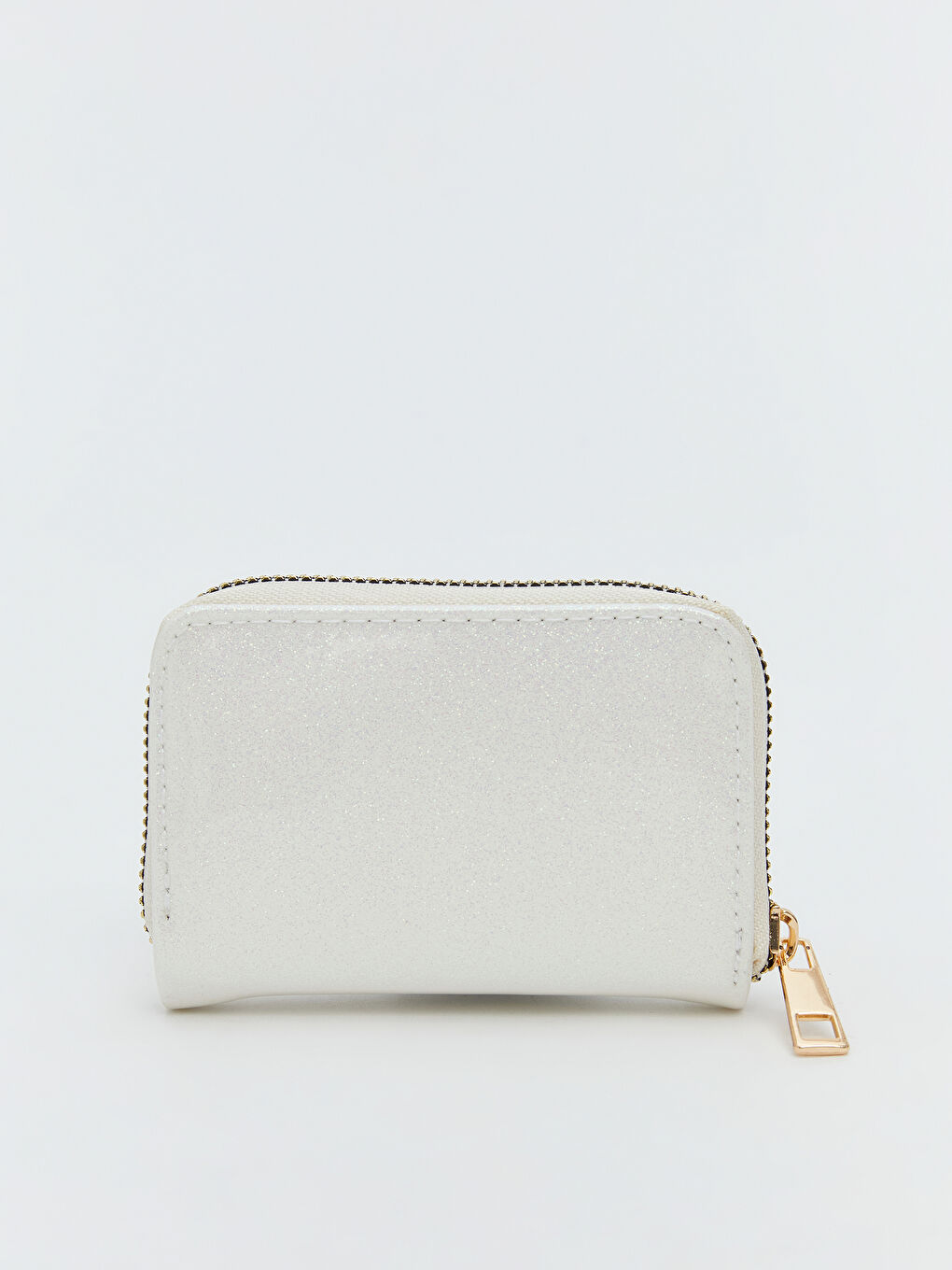 Beyaz Simli Deri Görünümlü Kadın Cüzdan-1