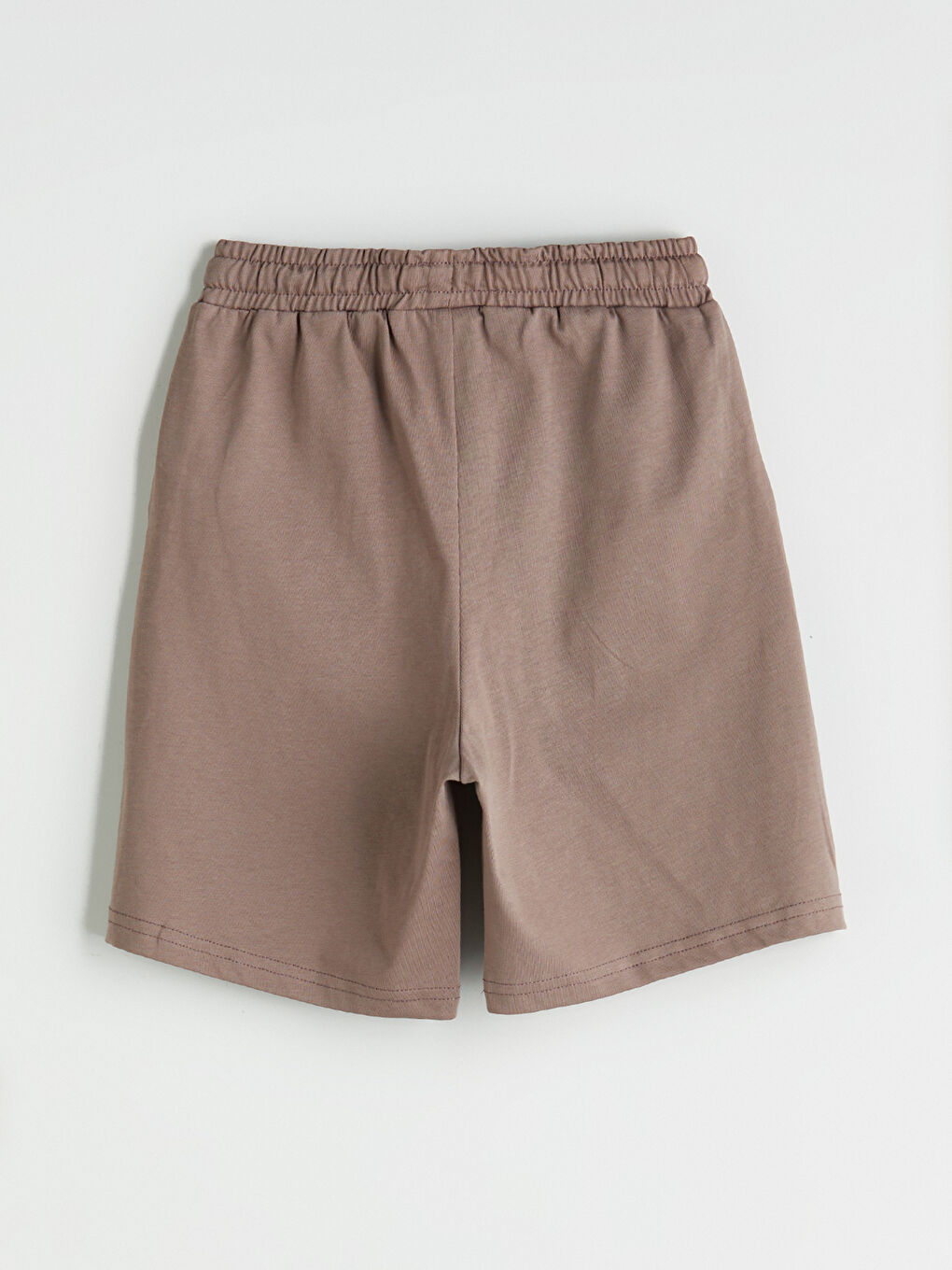 Kahverengi Beli Lastikli Basic Cepli Erkek Çocuk Şort-2