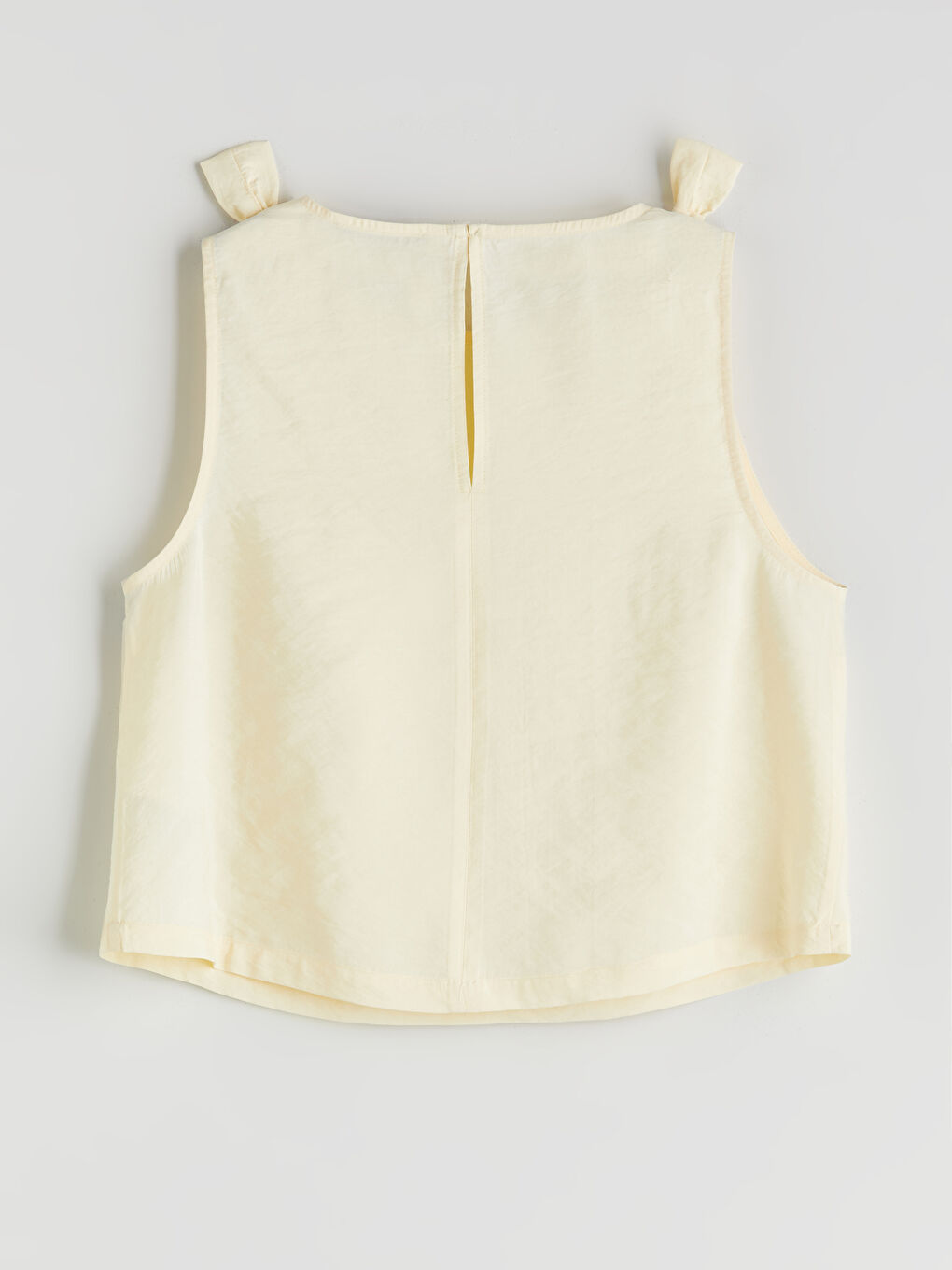 Sarı Bisiklet Yaka Fiyonklu Modal Karışımlı Bluz-5