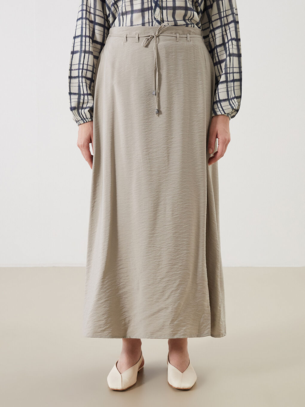 جيبة بقصة A وخصر مرن-1