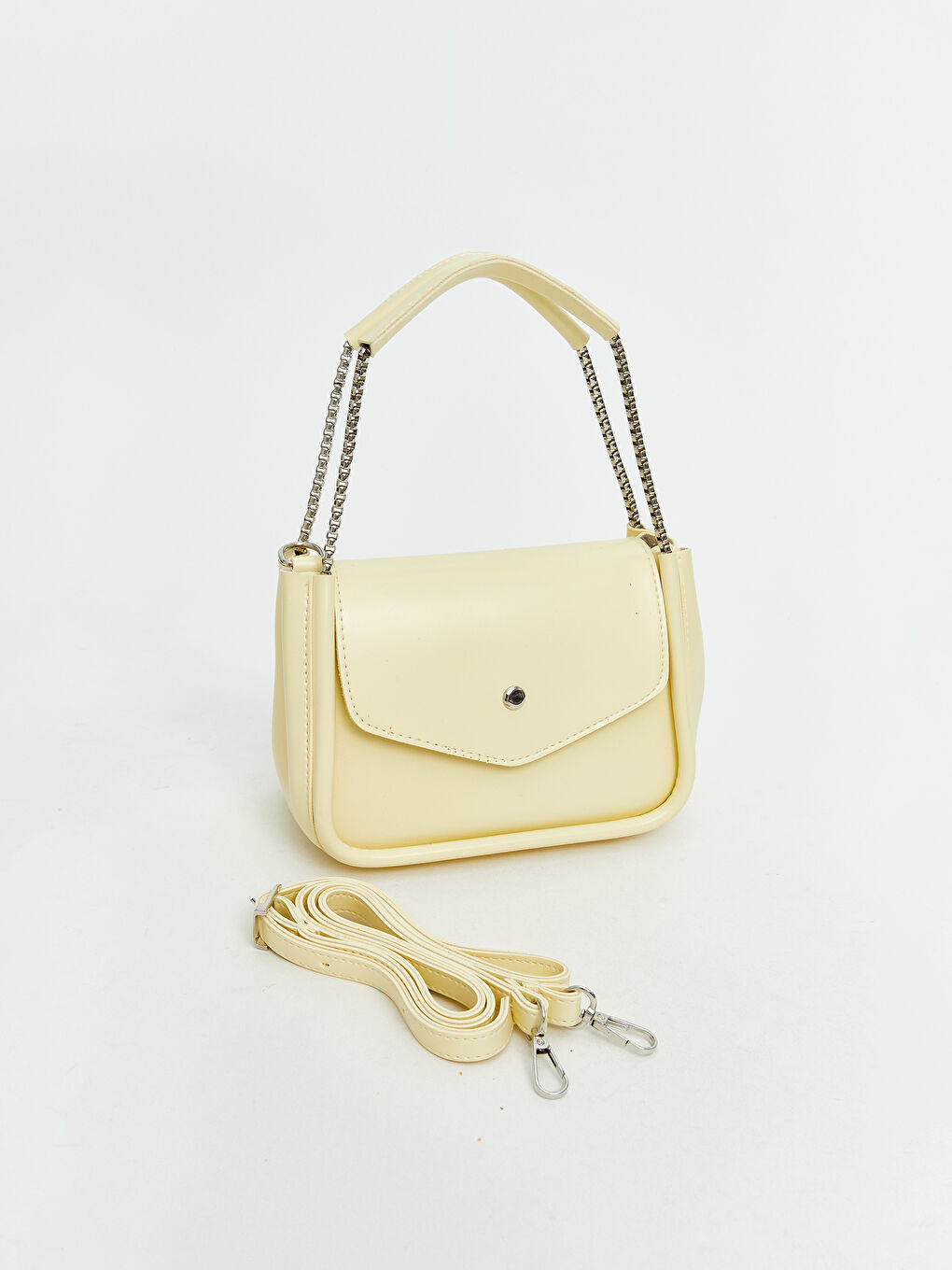 Sarı Deri Görünümlü Kadın Omuz Çantası-1