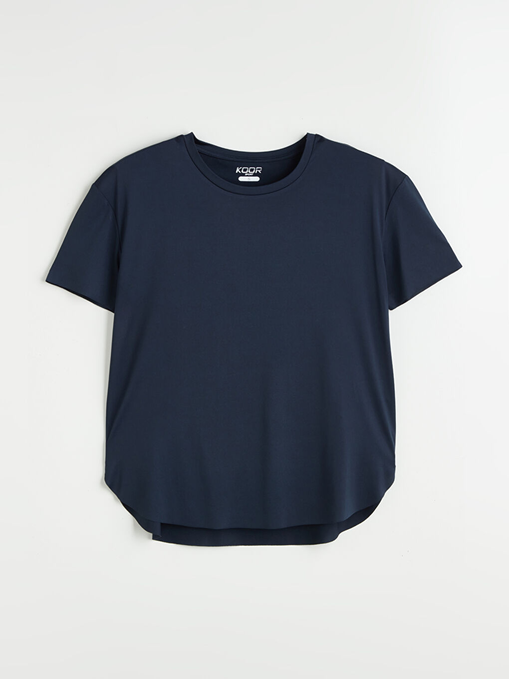 Lacivert Bisiklet Yaka Kadın Spor Tişört-4