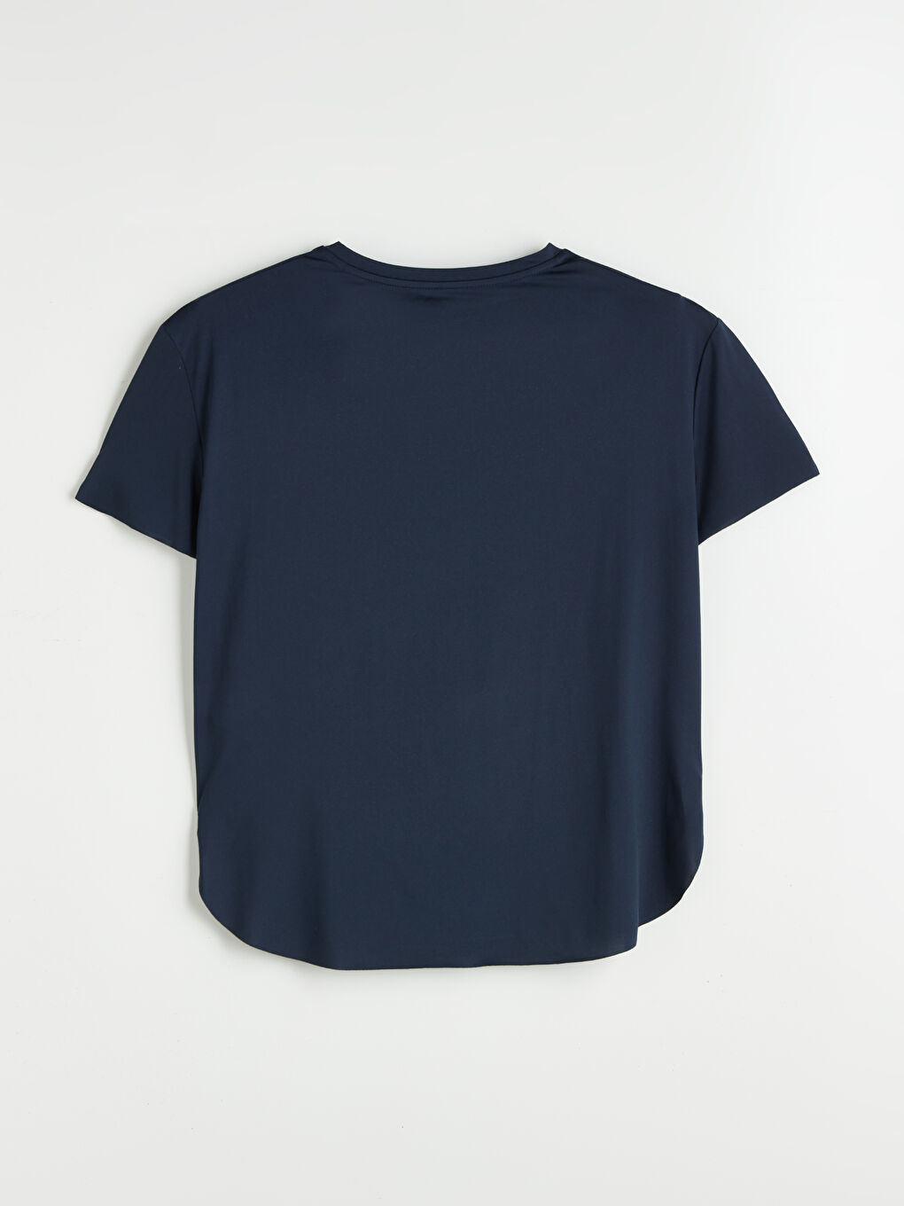 Lacivert Bisiklet Yaka Kadın Spor Tişört-5