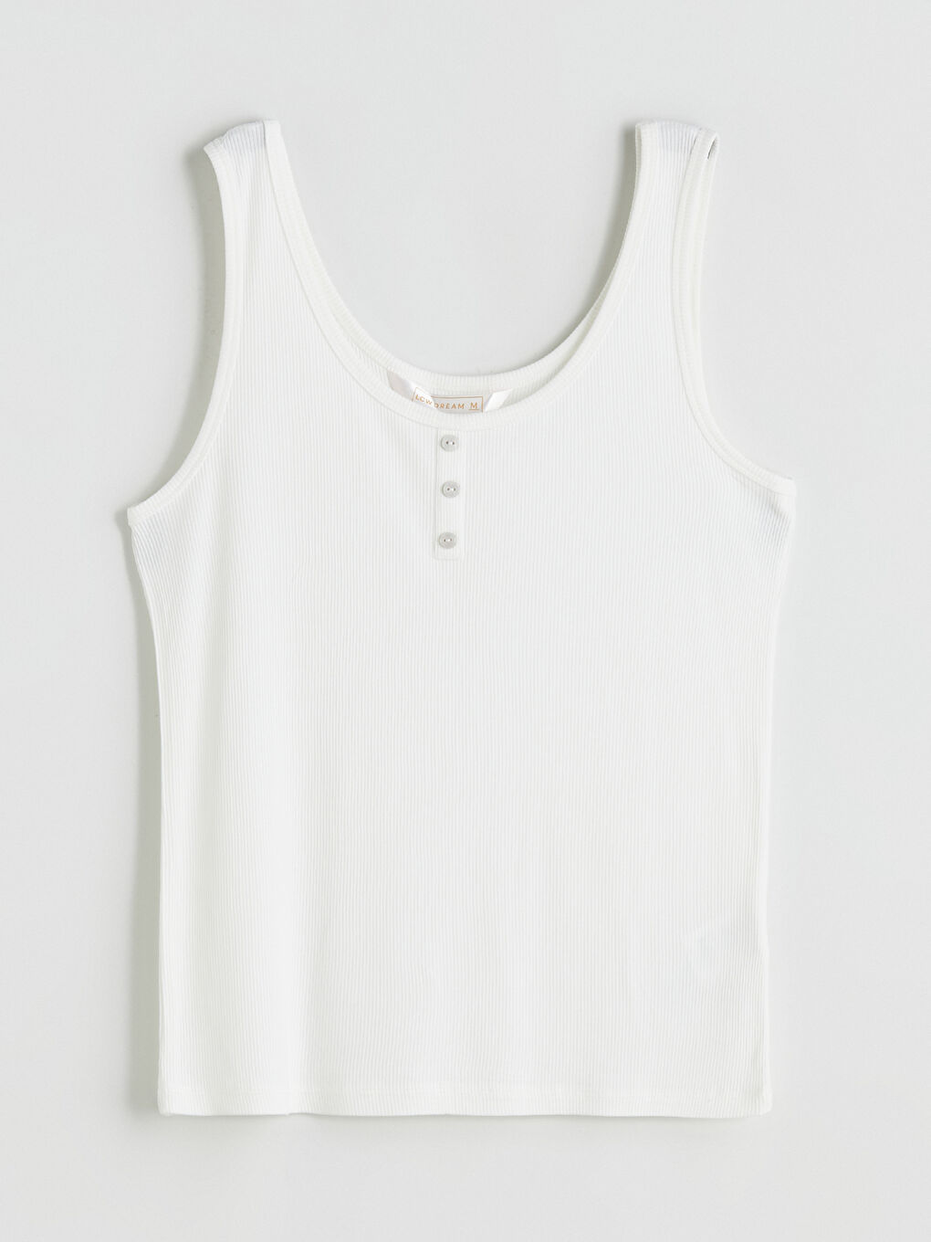 Ekru U Yaka Dokulu Kadın Pijama Üstü-4