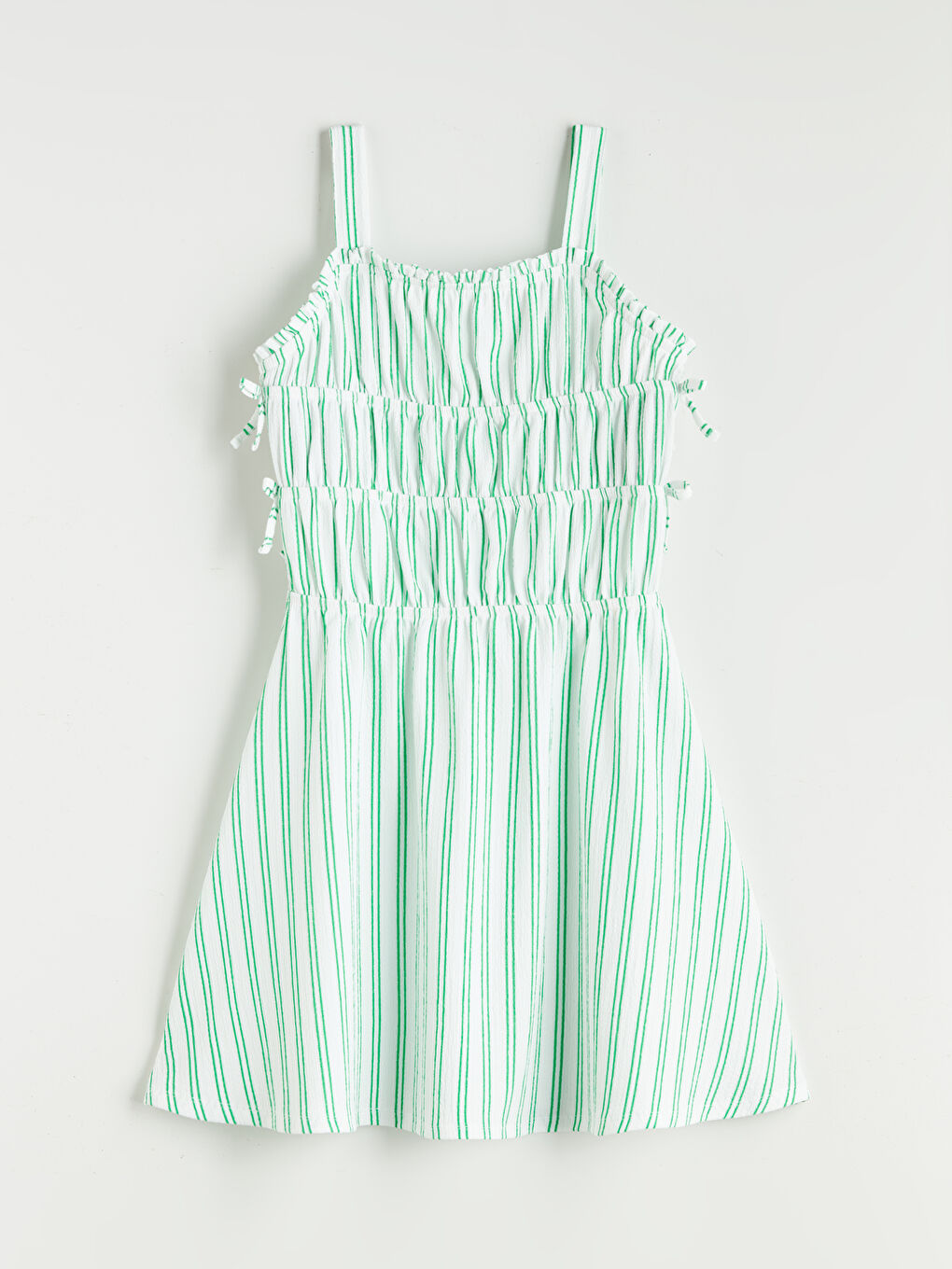 Square Collar Striped Girls' Dress -S5QP99Z4-LJX