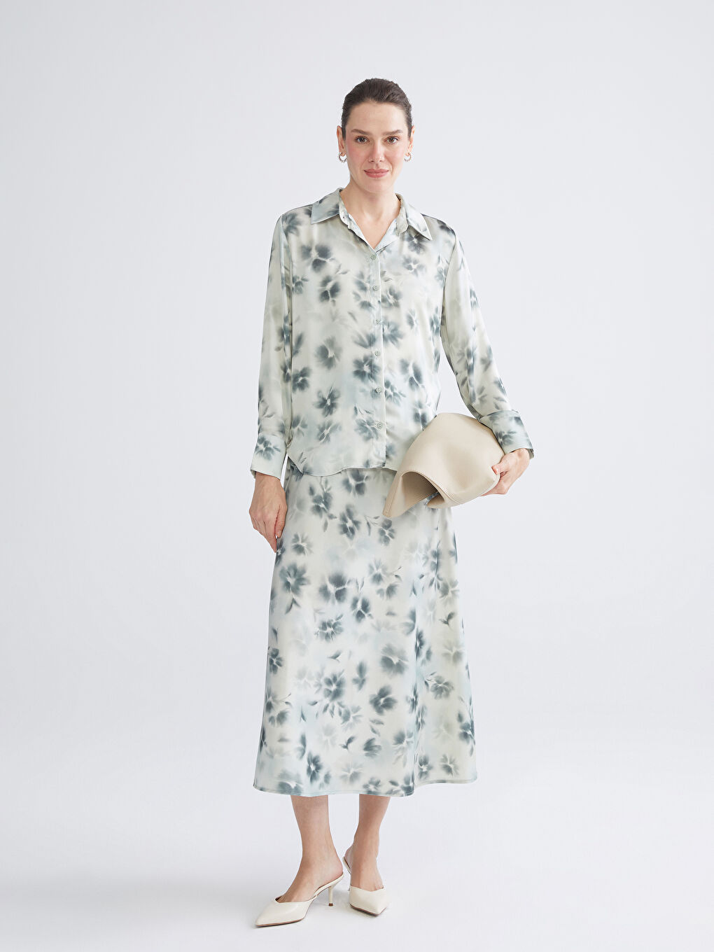 قميص ستان أوفراسايز للسيدات بنقشة تاي داي-1