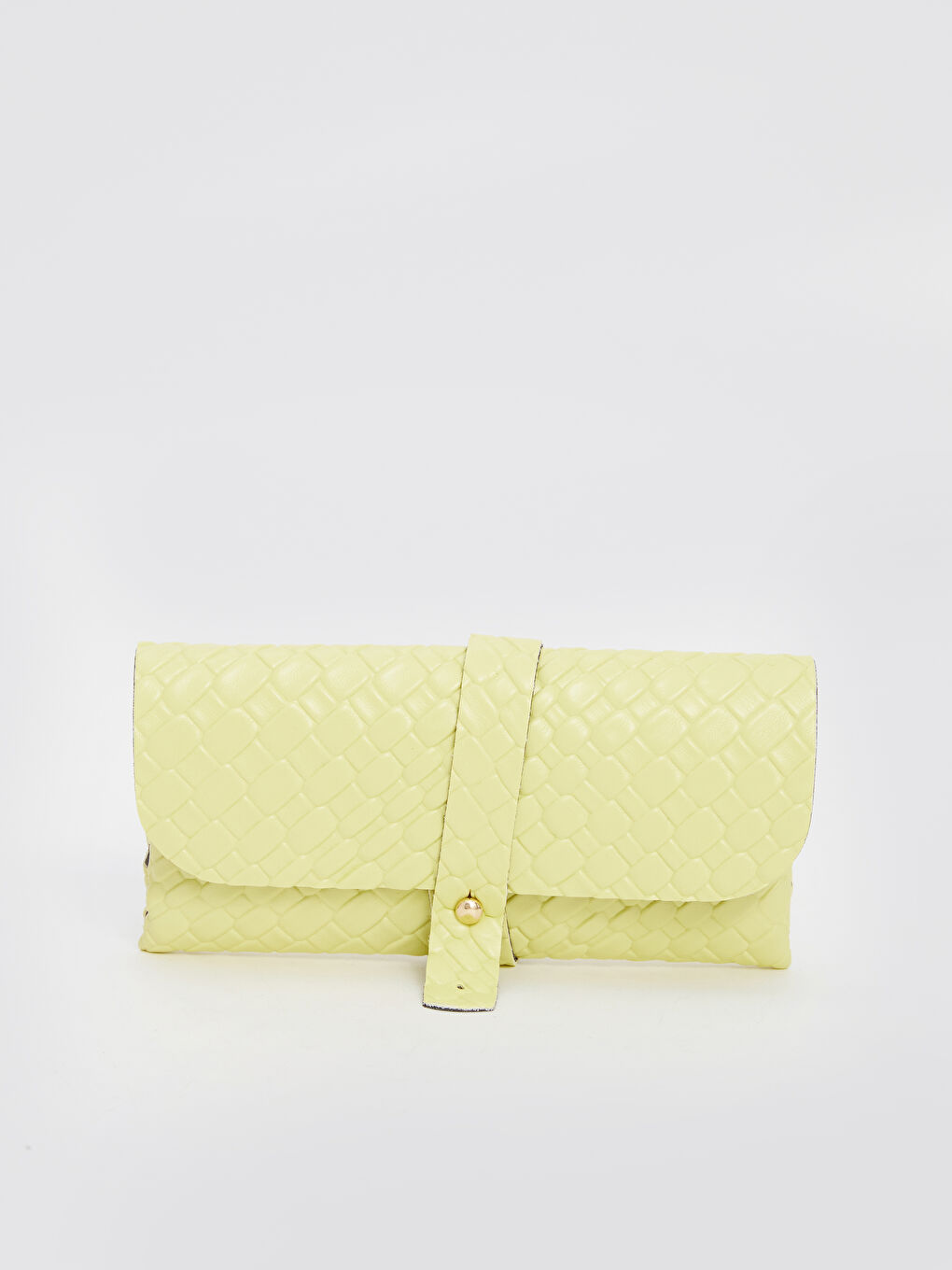 Yeşil Deri Görünümlü Kroko Desenli Kadın Cüzdan