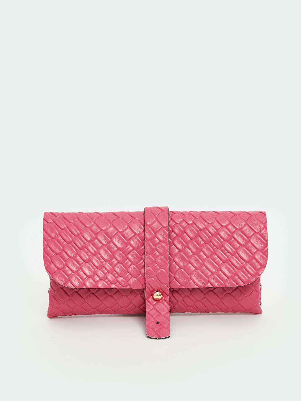 Fuşya Deri Görünümlü Kroko Desenli Kadın Cüzdan