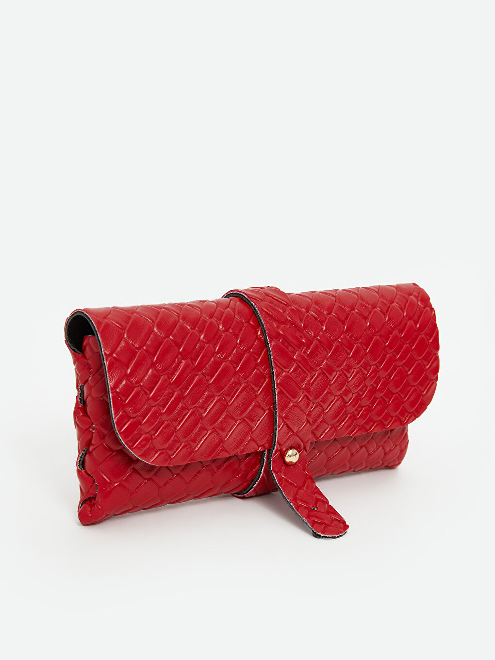 Kırmızı Deri Görünümlü Kroko Desenli Kadın Cüzdan-1