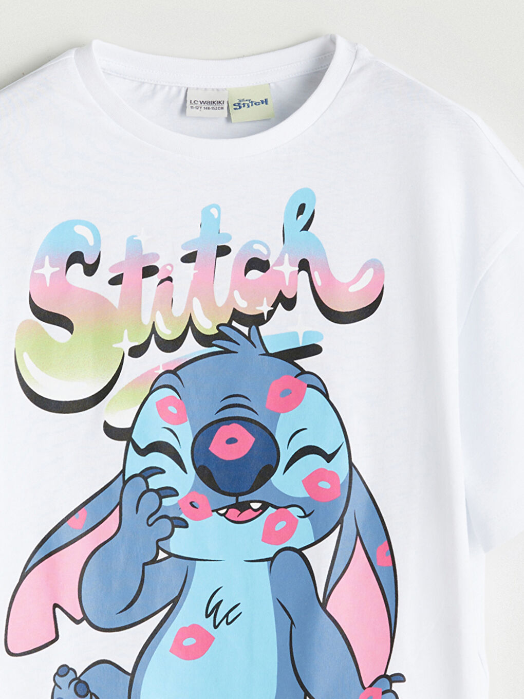 Crew Neck Stitch Printed Girls' T-Shirt-2