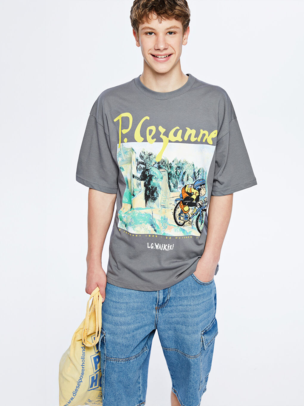 LCW Teen Man GREY T-Shirt -S5QQ98Z4-R2H