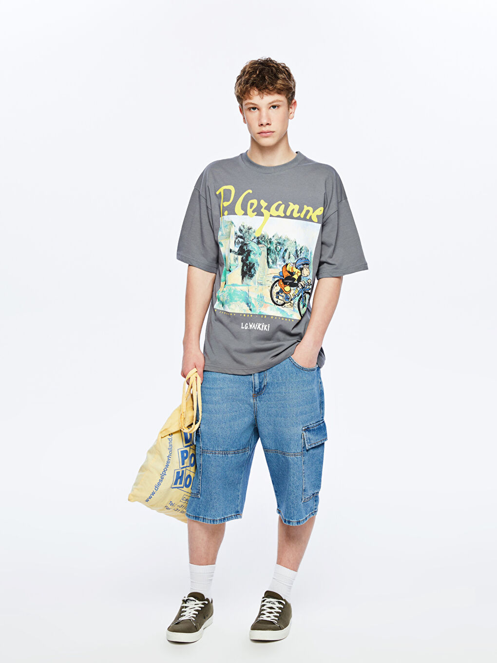 LCW Teen Man GREY T-Shirt -S5QQ98Z4-R2H