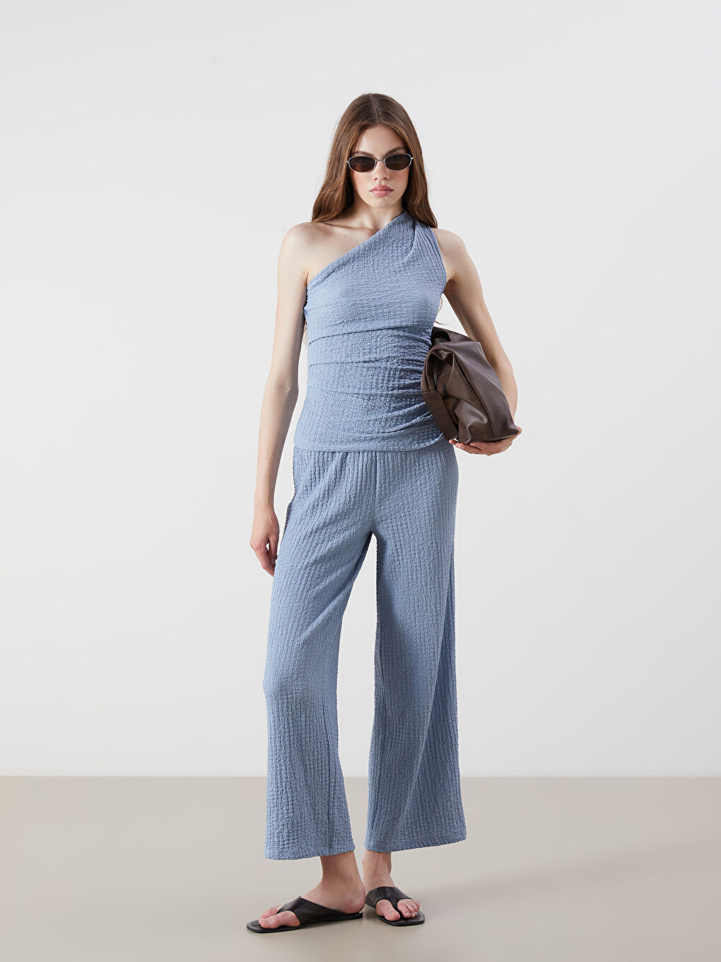 XSIDE Elasticated Waist Textured Women's Trousers -S5QR30Z8-DUJ