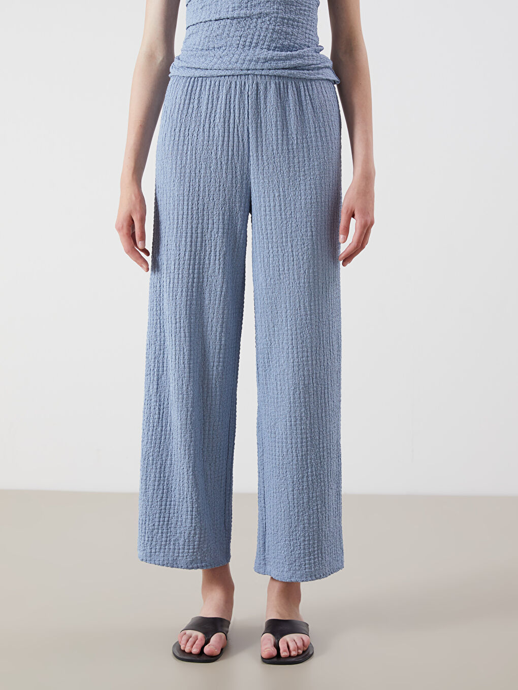 XSIDE Elasticated Waist Textured Women's Trousers -S5QR30Z8-DUJ