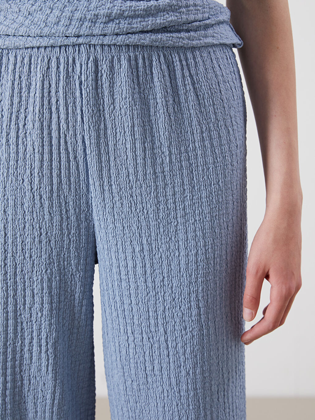 XSIDE Elasticated Waist Textured Women's Trousers -S5QR30Z8-DUJ