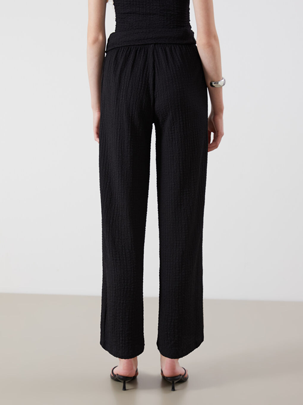 XSIDE Elasticated Waist Textured Women's Trousers -S5QR30Z8-CVL