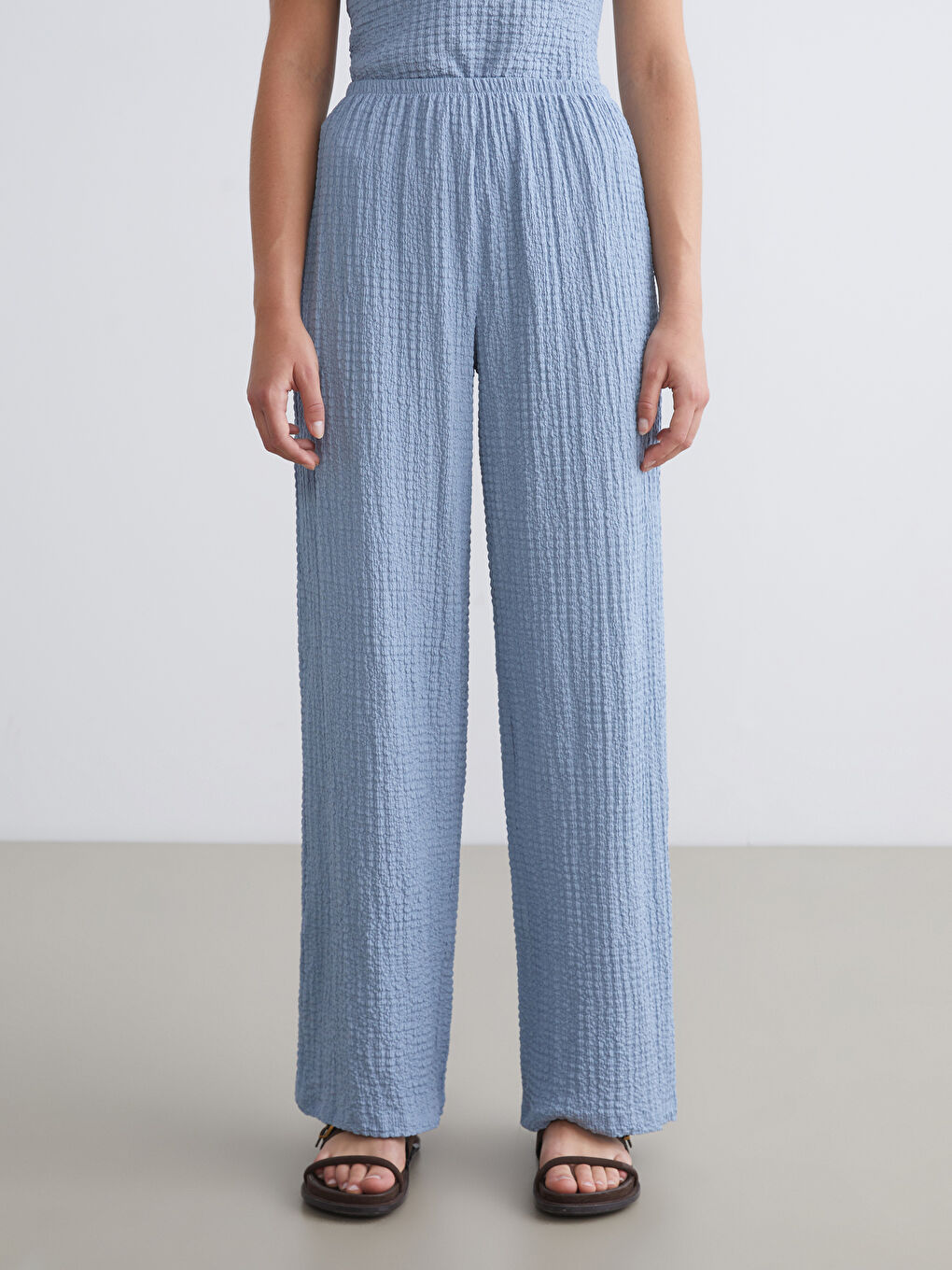 XSIDE Pantalon Texturé à Taille Élastiquée pour Femmes -S5QR30Z8-DUJ