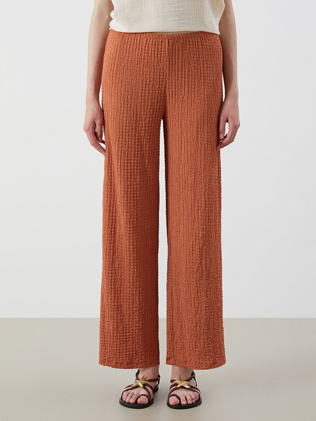XSIDE Ženske pantalone sa teksturom i elastičnim strukom -S5QR30Z8-L5S